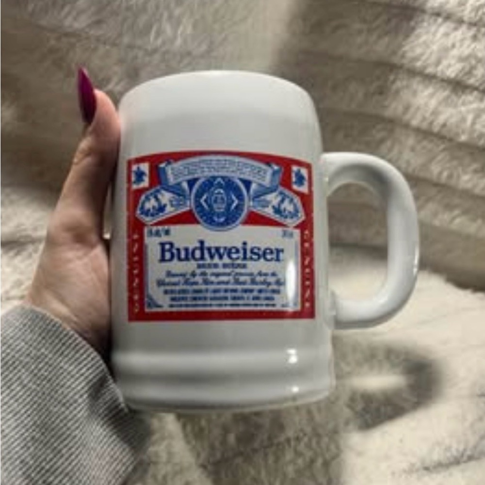 Budweiser Red and Blue Logo Stein